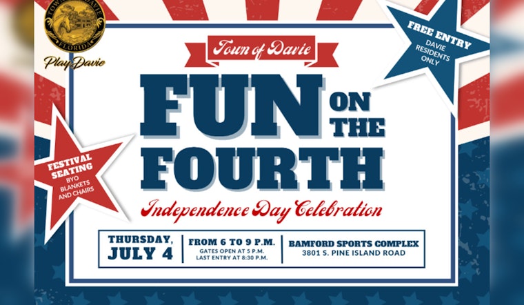 Davie's "Fun on the 4th" Independence Day Extravaganza Promises Live Music and Fireworks for Local Residents at Pine Island Park