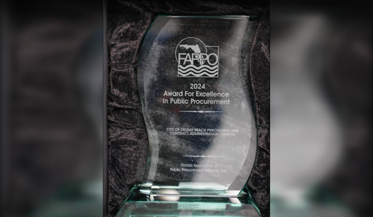 Delray Beach Garners Prestigious Excellence in Public Procurement Award from FAPPO