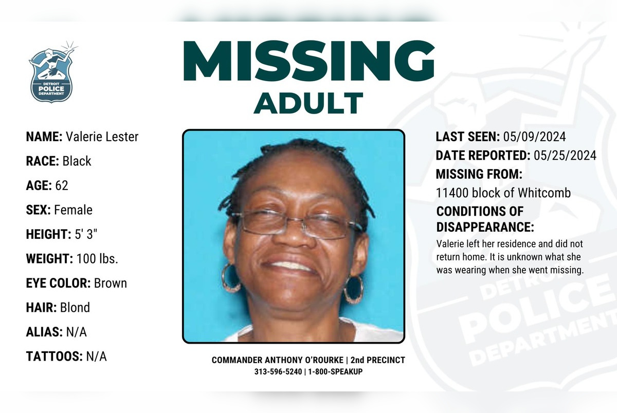Detroit Police and Community Ramp Up Search for Missing 62-Year-Old Valerie Lester