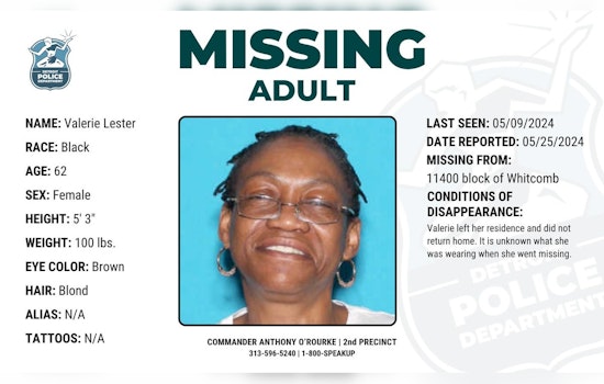Detroit Police and Community Ramp Up Search for Missing 62-Year-Old Valerie Lester