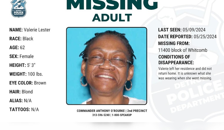 Detroit Police and Community Ramp Up Search for Missing 62-Year-Old Valerie Lester