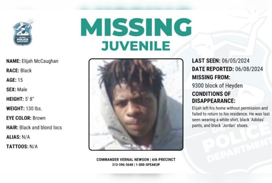 Detroit Police Search for Missing 15-Year-Old Elijah McCaughan from City's West Side