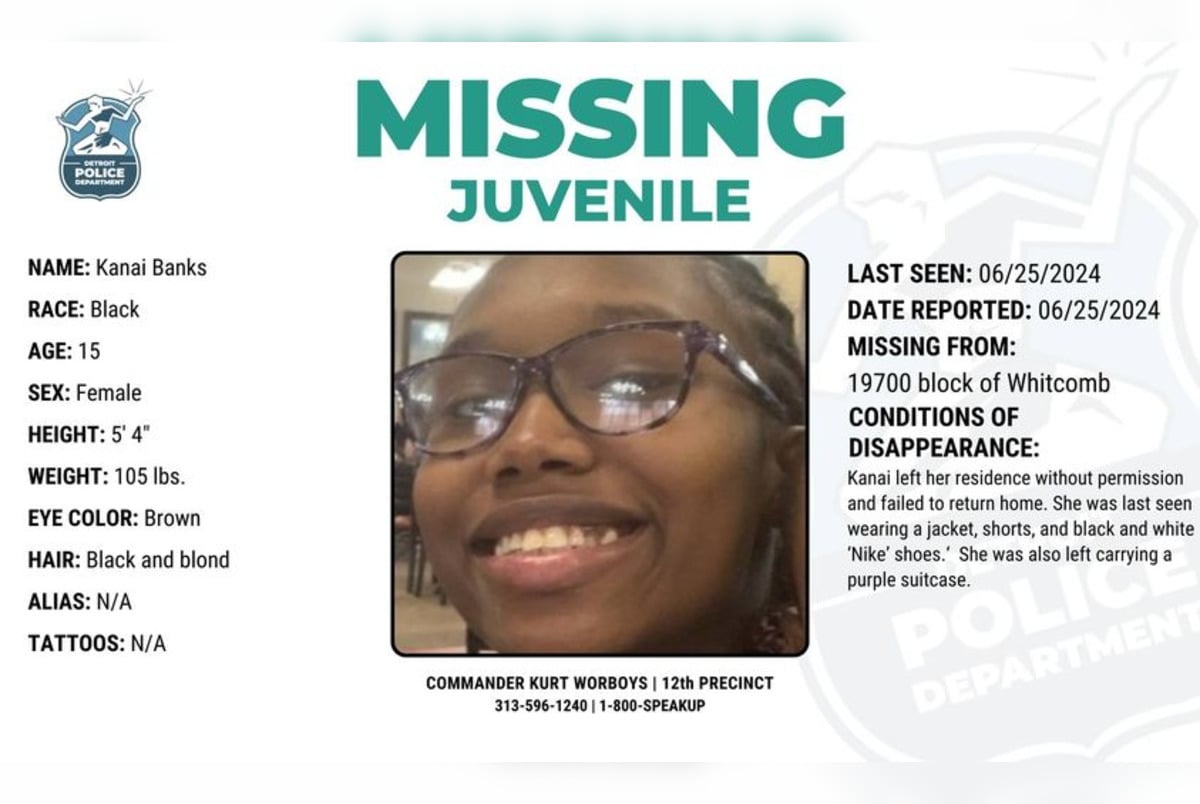 Detroit Police Seek Help To Find Missing 15-Year-Old Girl Last Seen