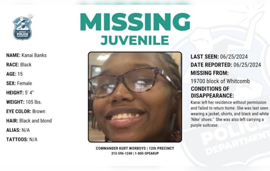Detroit Police Seek Help to Find Missing 15-Year-Old Girl Last Seen with Purple Suitcase