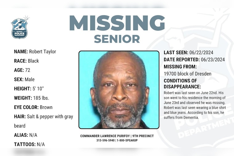 Detroit Police Seek Public's Help in Search for Missing Elderly Man with Dementia
