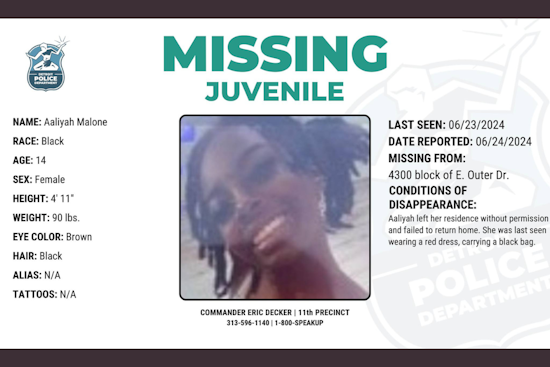 Detroit Police Urgently Seek Help to Locate Missing 14-Year-Old Aaliyah Malone