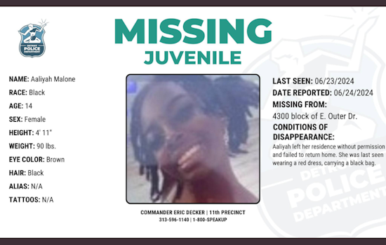 Detroit Police Urgently Seek Help to Locate Missing 14-Year-Old Aaliyah Malone