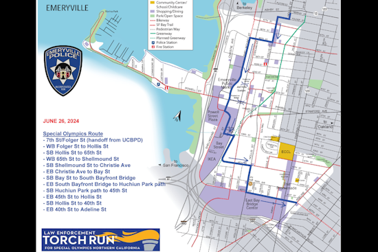 Emeryville to Celebrate Special Olympics Torch Run, Traffic Delays Expected on June 26