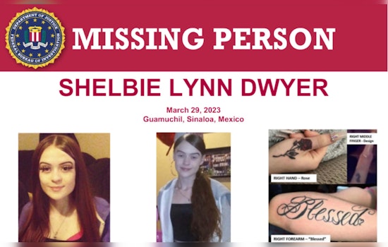 FBI Offers $10,000 Reward for Information on Missing Des Moines Teenager Shelbie Lynn Dwyer Last Seen in Mexico