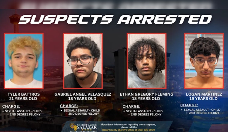Four Arrested on Sexual Assault Charges Involving a Minor in San Antonio