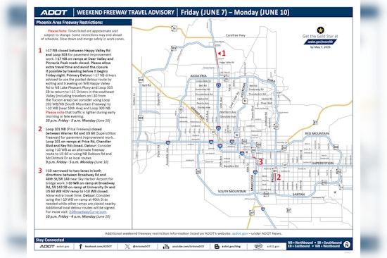 Freeway Closures Set for I-17, Loop 101, and I-10 in Phoenix Area