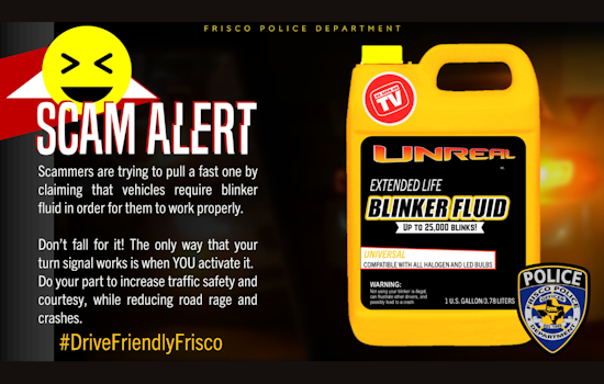 Frisco Police Alert Bay Area Drivers of "Blinker Fluid" Scam and Emphasize Road Safety