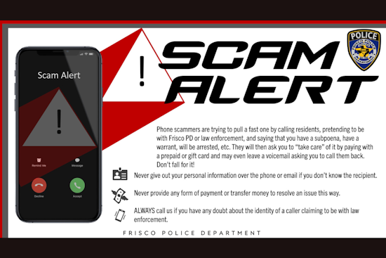 Frisco Police Warn of Scammers Impersonating Officers Demanding Payments via Gift Cards