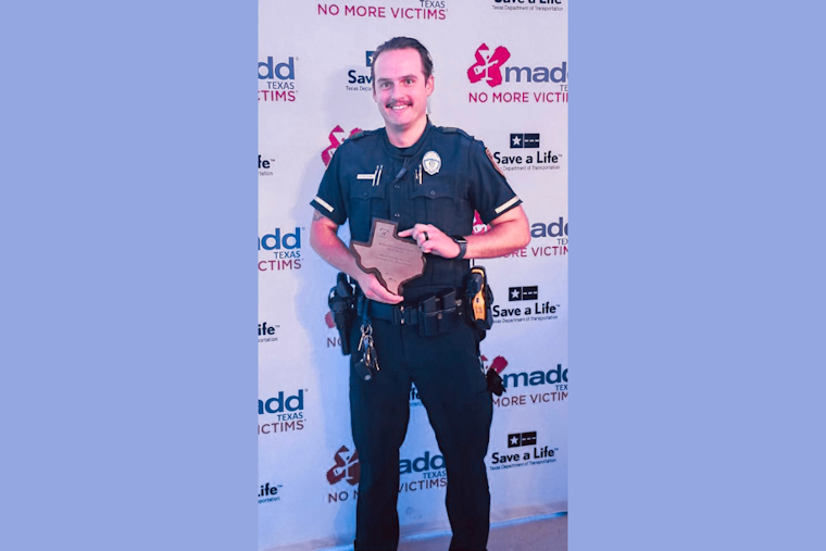 Garland Officer Nicholas Roussel Honored with MADD’s Distinguished Enforcement Hero Award for Exceptional DWI Arrests