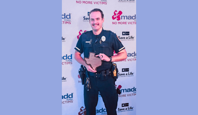 Garland Officer Nicholas Roussel Honored with MADD’s Distinguished Enforcement Hero Award for Exceptional DWI Arrests