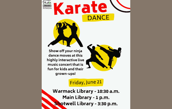 Grand Prairie Libraries to Host 'Karate Dance' Sessions for Kids This Friday