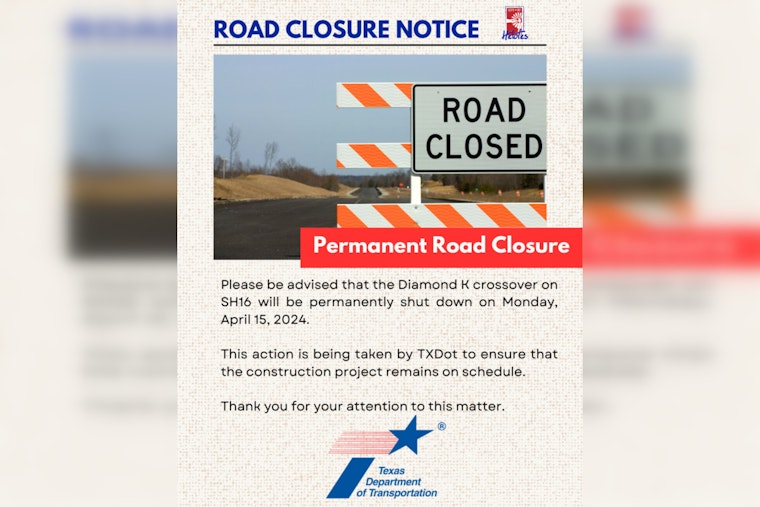 Helotes Braces for Traffic Shift, Diamond K Crossover on SH16 Set for Permanent Closure