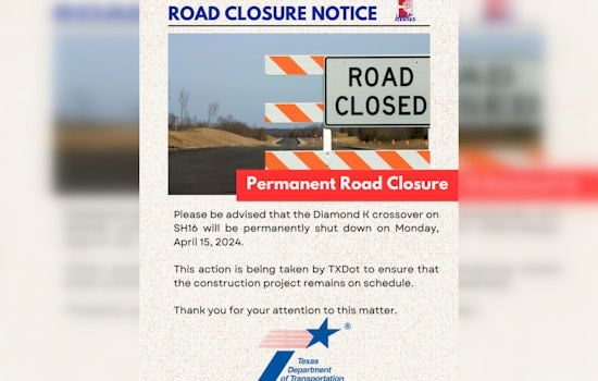 Helotes Braces for Traffic Shift, Diamond K Crossover on SH16 Set for Permanent Closure