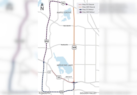 Highway 55 and 169 Closures to Affect Weekend Traffic in Plymouth