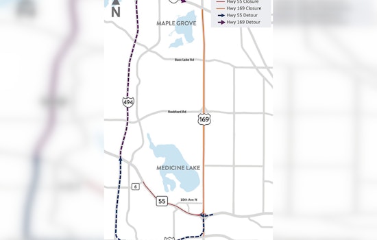 Highway 55 and 169 Closures to Affect Weekend Traffic in Plymouth