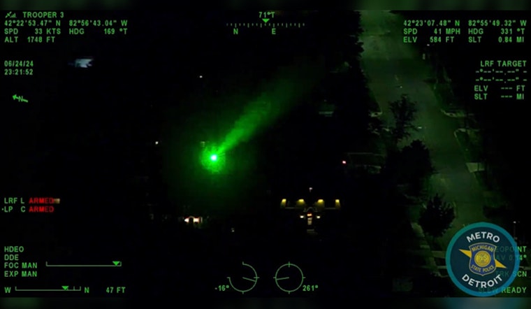 Individual Arrested for Pointing Laser at MSP Helicopter, Facing Severe Federal and State Penalties