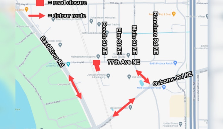 Infrastructure Upgrades Prompt Road Closure on 77th Avenue NE in Northeast Minneapolis