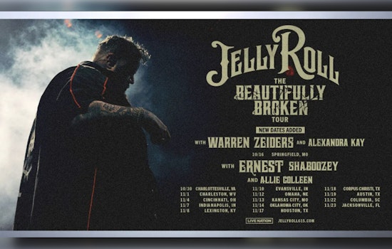 Jelly Roll's "Beautifully Broken Tour" Hits Indianapolis with New Dates, Featuring Guest Artists