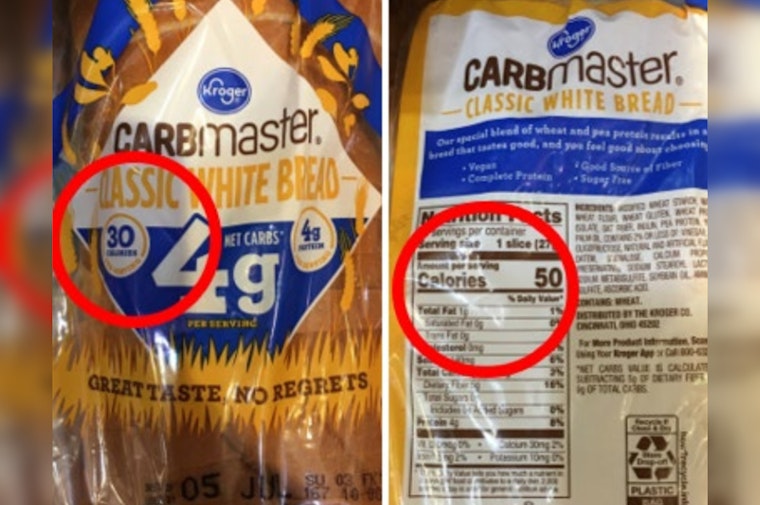 Kroger Co. Accused of Misleading Calorie Counts on Carbmaster Bread by