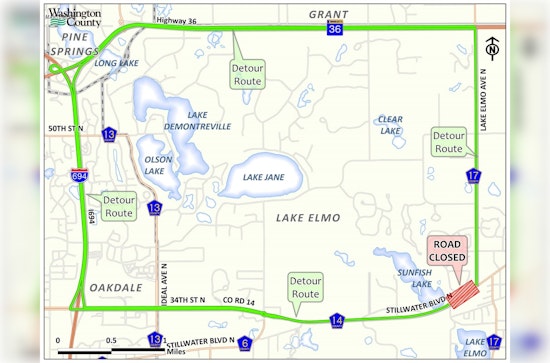 Lake Elmo Alerts County Highway 14 to Close for Two Weeks Starting June 12