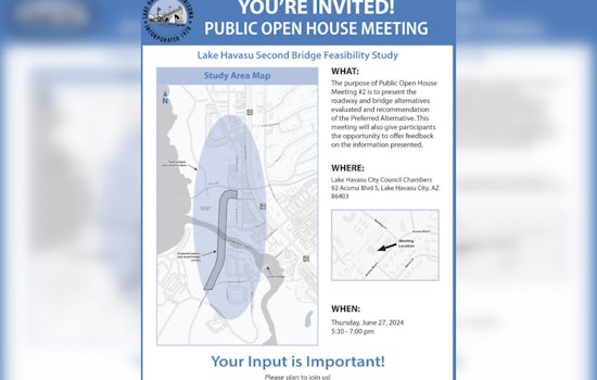 Lake Havasu City Invites Public to Discuss Potential New Bridge in Open House Event