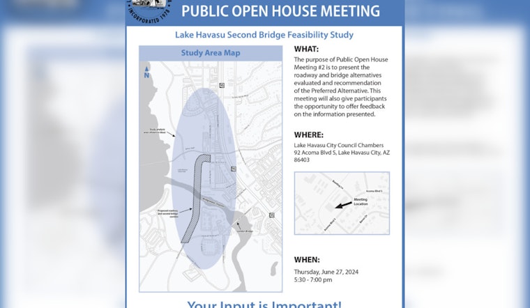 Lake Havasu City Invites Public to Discuss Potential New Bridge in Open House Event