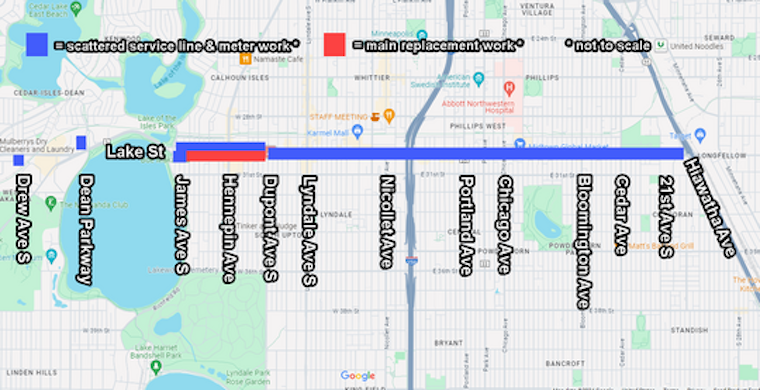 Lake Street Construction Update: CenterPoint Energy Wraps Steel Main Replacement, Metro Transit's B-Line Work Next