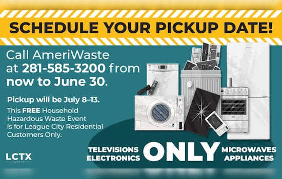 League City Opens Registration for AmeriWaste Curbside Pickup of Electronics and Appliances
