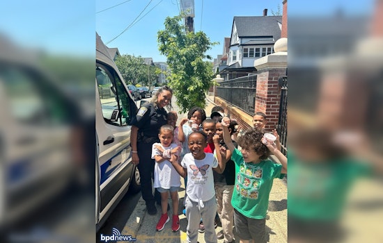 Local Police Sweeten the Day at Roger Clap Elementary School in South Boston with End-of-Year Ice Cream Treat