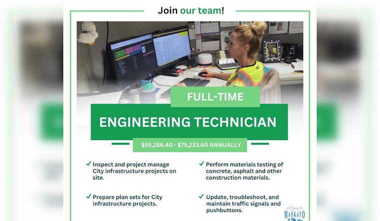 Mankato Seeks Dynamic Engineering Technician to Bolster City Development Projects
