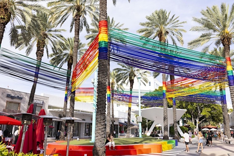 Miami Beach Ignites Pride Month Festivities with Rainbow Display on Lincoln Road