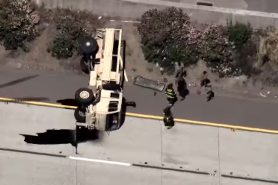 Military Vehicle Accident on I-580 Leads to Traffic Delays Near San Leandro