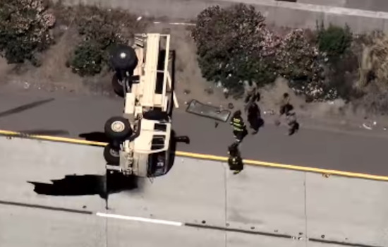 Military Vehicle Accident on I-580 Leads to Traffic Delays Near San Leandro
