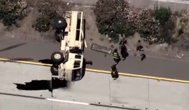 Military Vehicle Accident on I-580 Leads to Traffic Delays Near San Leandro