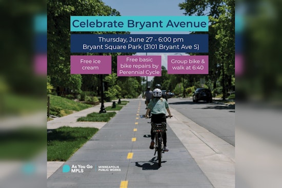 Minneapolis Celebrates New Bryant Avenue South Bikeway with Community Event and Free Ice Cream