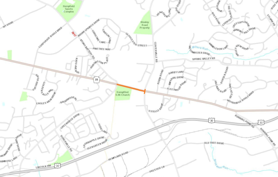 Nighttime Lane Restrictions on Marietta Avenue for Centerville Road Interchange Project in East Hempfield Twp, Lancaster County