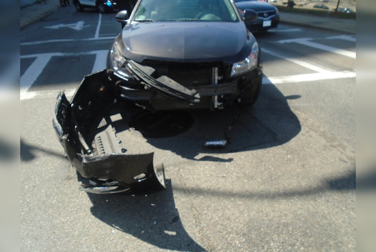 No Serious Injuries After Car Runs Red Light, Collides with MBTA Bus in Boston Intersection