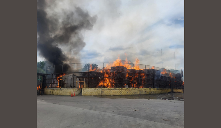 North Knoxville Overcomes Blaze at Tamko Facility, Crews Battle Cardboard Fire into the Night