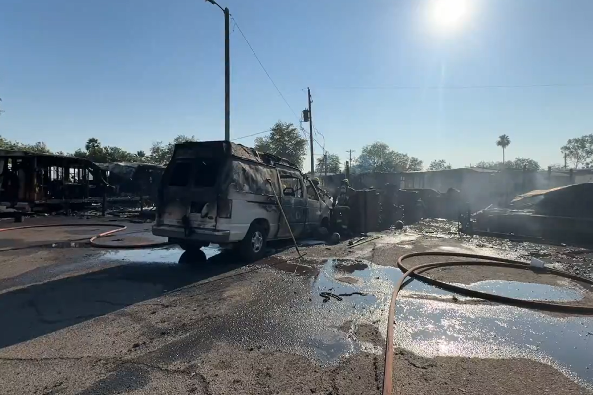 Over 50 Displaced as Fire Ravages Mobile Homes in West Phoenix, Hazmat