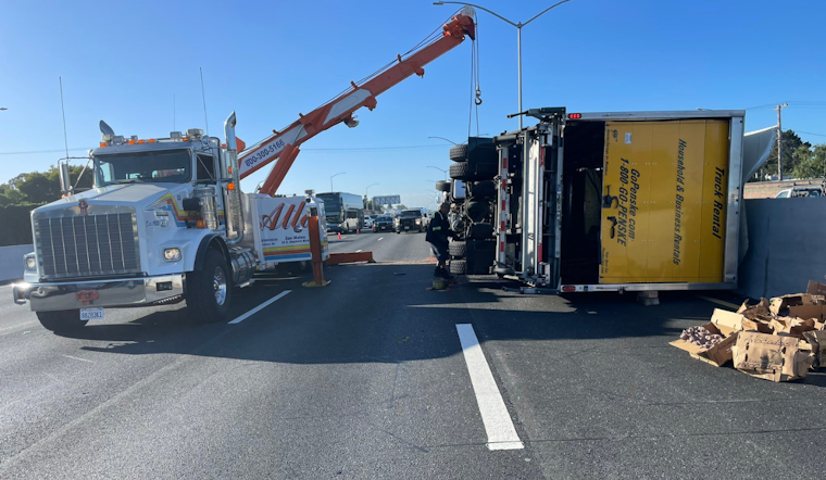 Overturned Avocado Truck on US 101 Leads to Traffic Delays in San Mateo