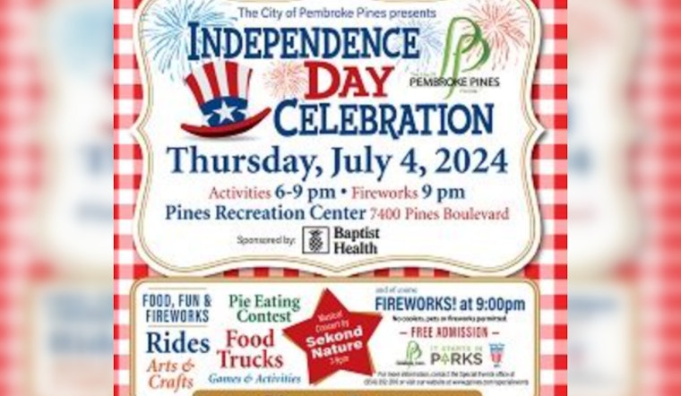 Pembroke Pines Gears Up for Festive July 4 Celebration with Fireworks, Live Music, and Family Fun