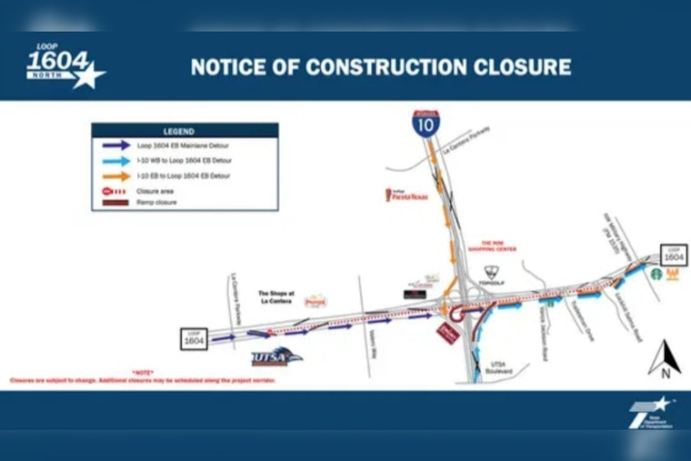 San Antonio Alert: Planned Closures on Loop 1604 and I-10 to Affect Traffic Flow
