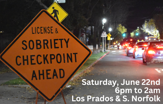 San Mateo Police Announce DUI Checkpoint to Deter Impaired Driving on Saturday