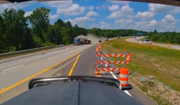 Semi-Truck Driver Charged After Striking Vehicle in Construction Zone Near Lansing