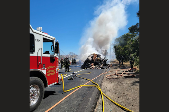 Semi-Truck Fire Leads to Partial Closure of I-80 Eastbound Near Pomona Street